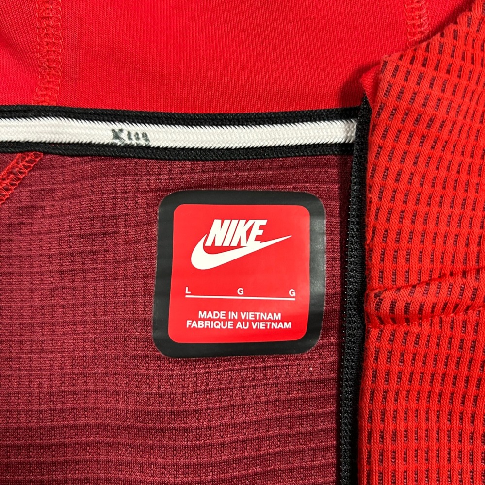 Nike Tech Fleece Waffle Hoodie Kids Large Red Full Zip Scuba Jacket FJ6023-657 - Picture 3 of 8